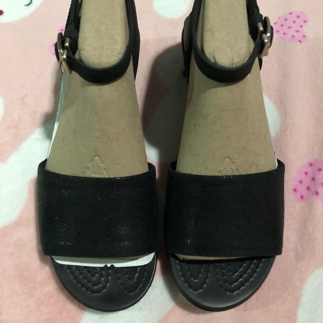 CROCS Leigh Ann Shimmer Ankle Strap Wedge