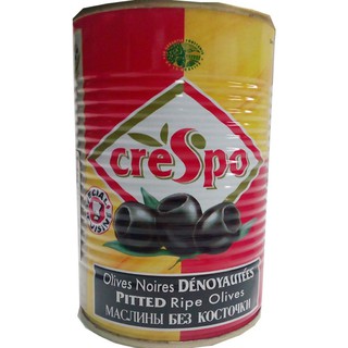 Crespo Tinned Pitted Black Olives 387g เครสโปมะกอกดำกระป๋อง 387 กรัม