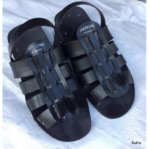 รองเท้ายางรถยนต์แท้ สินค้าโอทอป(สิงห์ดำ)