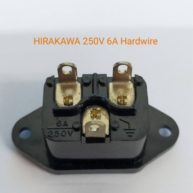 ท้าย IEC ยี่ห้อ HIRAKAWA 250V 6A  ชนิด Hardwire  ราคาต่อชิ้น