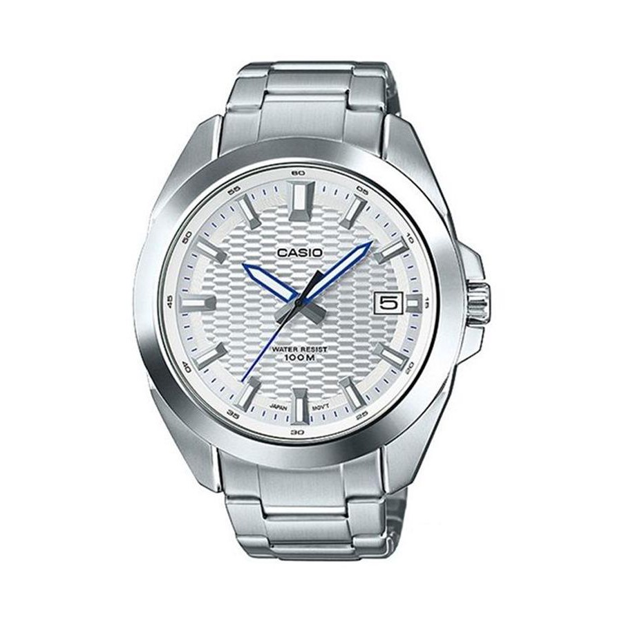 Casio Standard นาฬิกาข้อมือผู้ชาย สายสแตนเลส รุ่น MTP-E400D-7A - สีเงิน