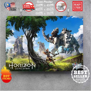 Horizon Zero Dawn โปสเตอร์ติดผนัง PS4 PS5 โปสเตอร์เกมมิ่ง โปสเตอร์ติดผนัง โปสเตอร์ตกแต่งผนัง สติกเกอร์ศิลปะ