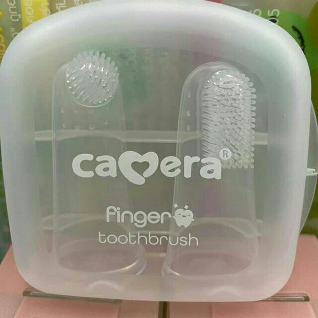 แปรงสอดนิ้ว แปรงนวดเหงือก ขจัดคราบนมซิลิโคน 2 ชิ้น Camera