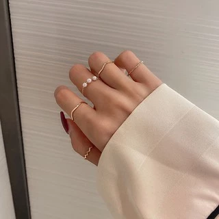 แหวนแฟชั่นสไตล์เกาหลี 5 ชิ้น / ชุดgold