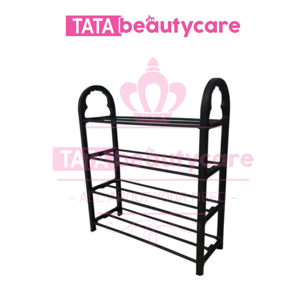 [1000gr] T690 | [BLACK CH104] ชั้นวางรองเท้าพลาสติก 4 ชั้นคุณภาพ