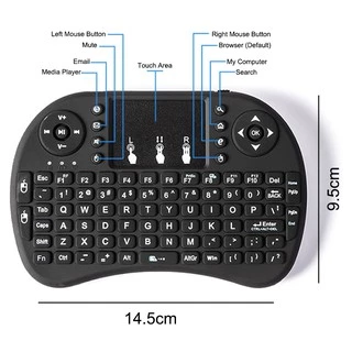 เม้าส์คีย์บอร์ดมินิไร้สายคอมโบ Mini Wireless Keyboard คีย์บอร์ดไร้สายมินิ มีพิมพ์ภาษาไทย เรืองแสงได้ 3สี ฟังก์ชั่นทัชแพด