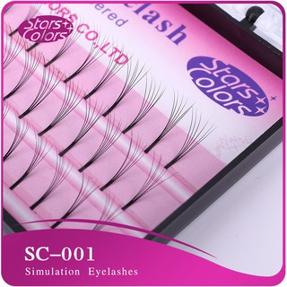 Makeup fake 6D Eyelashes 0.10mm C ม้วนขนตาขนตาส่วนบุคคลขนตาปลูกขนตาปลอมธรรมชาติสีดำ