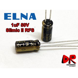 (10 ชิ้น) 1uF 50V Silmic II RFS ตัวเก็บประจุ ออดิโอเกรด ELNA ญี่ปุ่น