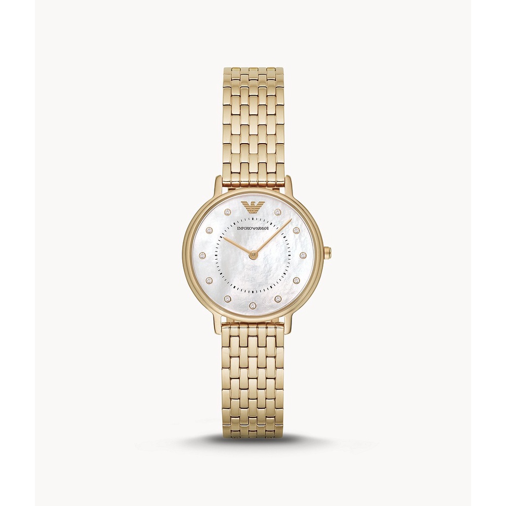 ✨สด-ผ่อน✨  #Emporio Armani AR11007 Women's Two-Hand Gold-Tone Stainless Steel Watch นาฬิกาข้อมือผู้หญิง