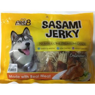 Pet8 Sasami jerky เพ็ทเอท ซาซามิ เจอร์กี้ ไก่พันทาโร่ 150 กรัม 2 แพ็ค