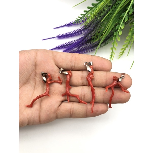 1 PC Natural Italian Red Coral Pendent  / it is also a calming stone for those who experience anxiet