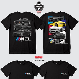 เสื้อยืดผ้าฝ้ายพิมพ์ลายแฟชั่น เสื้อยืด พิมพ์ลายรถยนต์ Bmw E30 E46 E92 M3