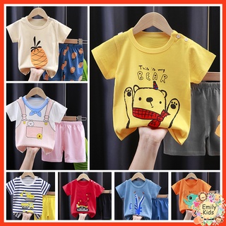 พร้อมส่ง เสื้อยืดแขนสั้น ผ้าฝ้าย ลายการ์ตูนไดโนเสาร์ ใส่สบาย สําหรับเด็กผู้ชาย และเด็กผู้หญิง อายุ 0-5 ปี