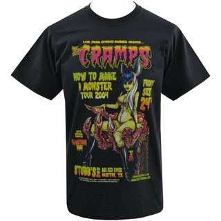 เสื้อยืดผ้าฝ้ายพิมพ์ลายKaus Hitam Pria Johnny Ace Studios Monster Psychobilly Undead S-5Xl รองเท้าสตูดิโอ สําหรับผู้ชาย