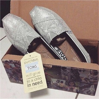 Lanmei Toms สีเงิน Glitter