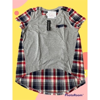 เสื้อคอกลมงานทูโทนลายสกล็อค