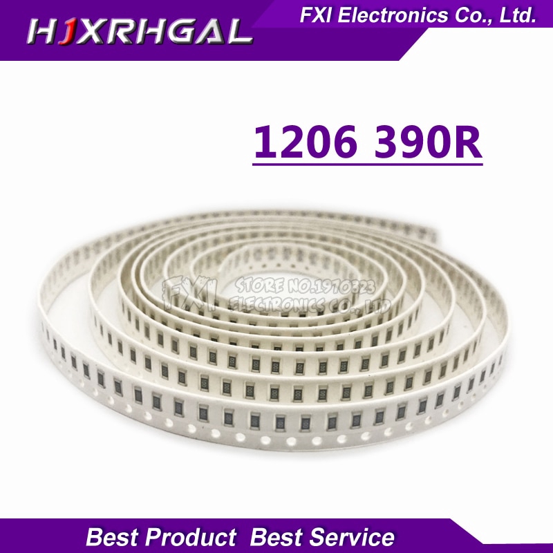 100PCS 1206 SMD Resistor  390 ohm chip resistor 0.25W 1/4W 390R 391 new original