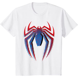 เสื้อยืดผ้าฝ้ายพรีเมี่ยม เสื้อยืด พิมพ์ลายโลโก้ Marvel Spider-Man Dot