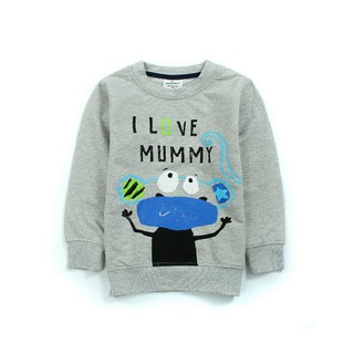 เสื้อยืดเด็กแขนยาว ลายการ์ตูน I LOVE MUMMY 100%cotton