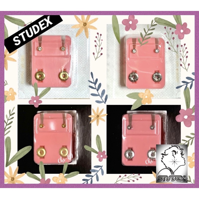 1แถม1 ไซด์ S=3มิล ต่างหู STUDEX แท้ % made in USA ต่างหูเพชร Hypoallergenic