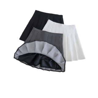 [จัดส่งในกทม]มีชับใน กระโปรงสั้น กระโปรงเทนนิสเอวสูง skirt สีพื้น กระโปรงสั้นเหนือเข่า