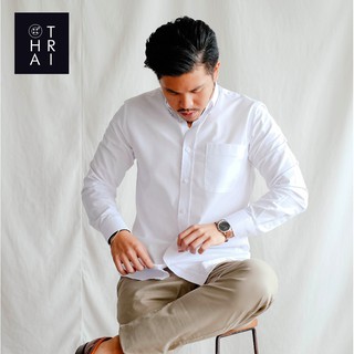 CHATRI [ชาตรี] - เสื้อเชิ้ตแขนยาวผ้าอ๊อกฟอร์ดสีขาว (Long Sleeve Oxford - White)