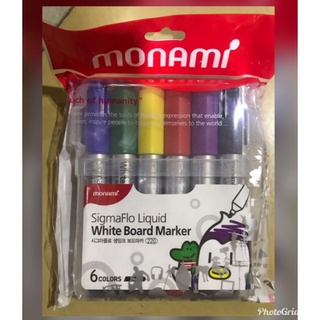 ปากกาไวท์บอร์ดคละสี ยี่ห้อโมนามิ แพ๊ค 6 สี (มี 2 =ชุดให้เลือก) Monami