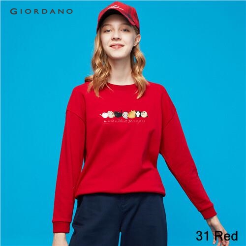 GIORDANO WOMEN Animal printed crewneck sweatshirt 99399441