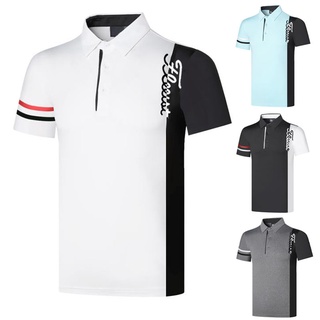 Titleist เสื้อโปโลแขนสั้น ระบายอากาศ แบบแห้งเร็ว เหมาะกับฤดูร้อน สําหรับผู้ชาย ใส่เล่นกีฬากอล์ฟ