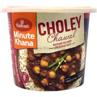 Haldiram instant Choley Chawal 105g   (Rehydrated weight approx 320g)   READY TO EAT