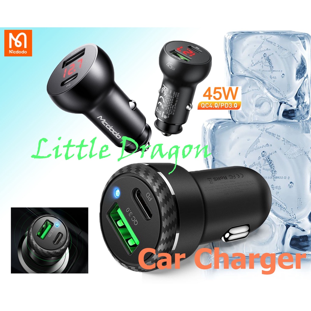หัวชาร์จในรถ ที่ชาร์จแบตในรถ 30W 38W 45W 75W 95W ช่องPD type C , usb A หัวชาร์จแบตในรถ หัวชาร์จพกพา