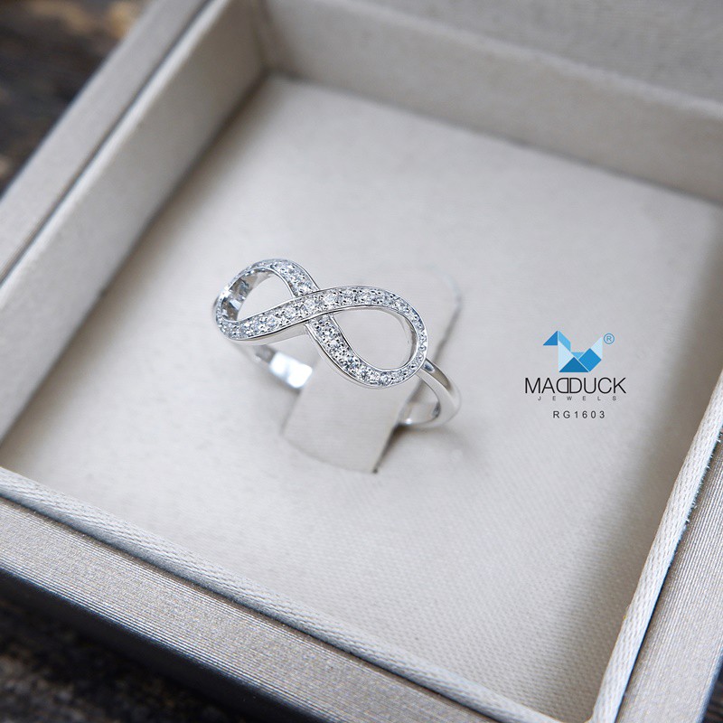 Madduckjewels แหวนเงินแท้ เพชร CZ ชุบโรเดียม RG1633