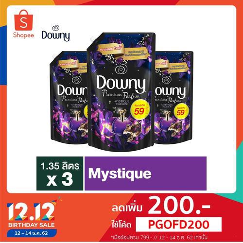 Downy Premium Parfum ดาวน์นี่ มิสทีค ผลิตภัณฑ์ปรับผ้านุ่ม สูตรเข้มข้นพิเศษ 1.35 ลิตร X3 p&g