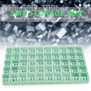 Smt Smd กล่องภาชนะบรรจุอิเล็กทรอนิกส์สีเขียว 50ชิ้น