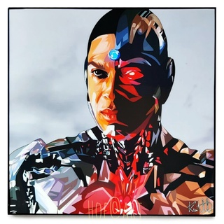 Cyborg ไซบอร์ก​ Justice League​ ซุปเปอร์ฮีโร่ SuperHero DC Comics รูปภาพ​ติดผนัง pop art กรอบรูป แต่งบ้าน ของขวัญ