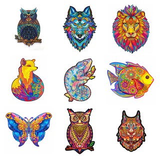 จิ๊กซอว์ไม้ Unidragon Wooden Jigsaw Puzzles Unique Shape Jigsaw Pieces ตัวต่อไม้ ของเล่นไม้  ของเล่นเสริมพัฒนาการ