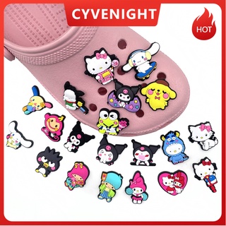 【1 ชิ้น / แพ็ค】น่ารัก Sanrio การ์ตูน Yugui Dog Kuromi Hello Kitty Graffiti Series รองเท้า Charms สําหรับ Crocs Clogs DIY ตกแต่ง Jibbitz รองเท้า ดอกไม้ อุปกรณ์ตกแต่งรองเท้า ขายส่ง