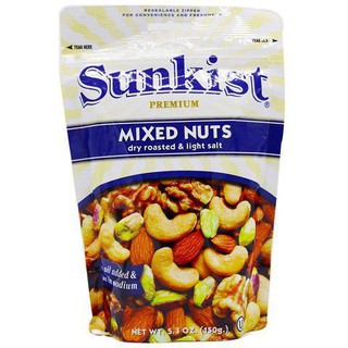 Sunkist Mixed Nuts Roast&amp;light salted 150g ซันคิสท์ถั่วรวมอบเกลือ 150 กรัม