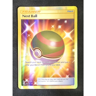 Nest Ball (Gold) Items Card 158/149 Pokemon Card Gold Flash Light (Glossy) ภาษาอังกฤษ