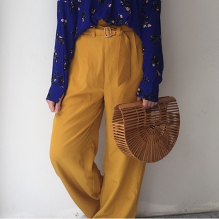 Belted trousers ( dandelion yellow )