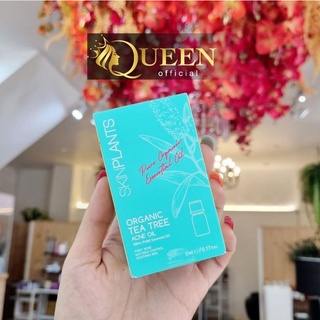 skinplants organic 100% ยับยั้งสิวอักเสบ สิวอุดตัน tea tree acne oil 5 ml.​