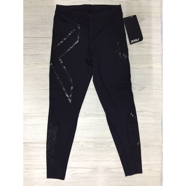 (ของแท้) กางเกงรัดกล้ามเนื้อขายาว สำหรับผู้หญิง 2XU women's mid-rise compression long tights สีดำล้ว