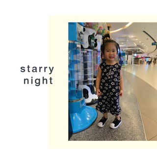 Starry Night Jumpsuit จั๊มสูทผ้าเน็ตคอตตอนลายดาว