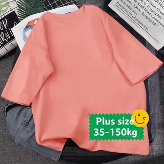 【Plus Size】เสื้อยืดแขนสั้น 7 สี พลัสไซซ์ สําหรับผู้หญิง (35-150 กก.)