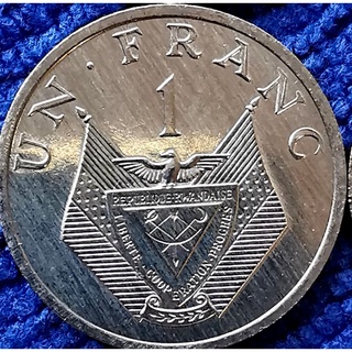 เหรียญ​ รวันดา​ Rwanda, 1 Franc, #​1644T,  ไม่​ผ่าน​ใช้​ UNC