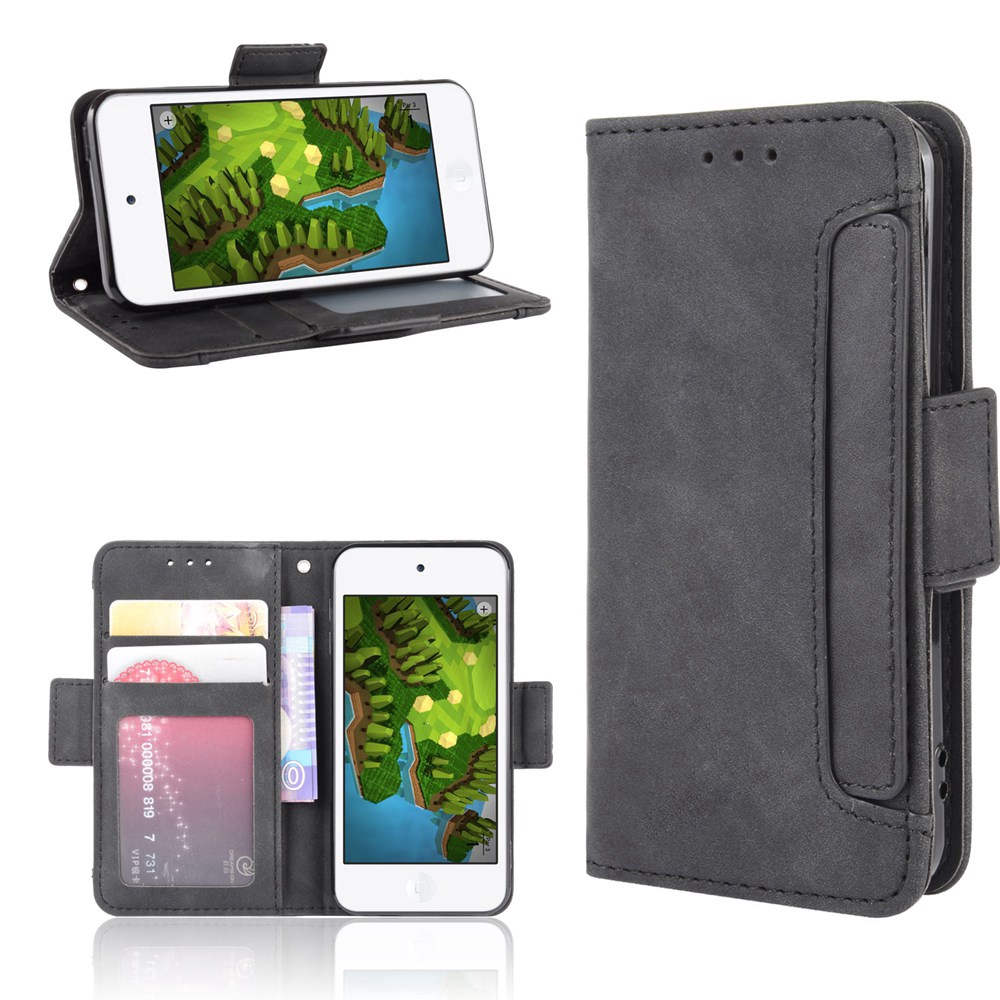 Multi-Card Slots สําหรับ iPod Touch 7 / 6 / 5 กระเป๋าสตางค์สําหรับ Touch7 PU หนังหัวเข็มขัดแม่เหล็กฝ