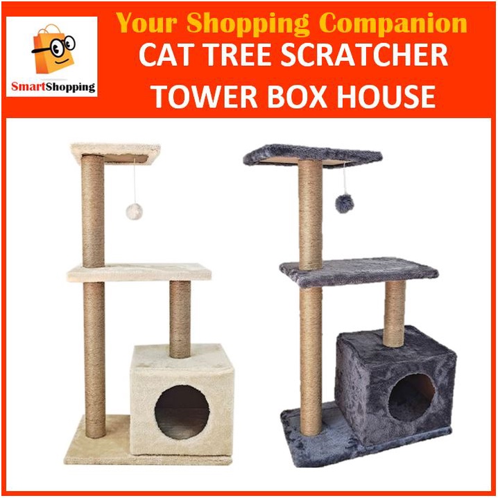 Cat Scratcher ของเล่นต้นไม้แนวตั้งพร้อม Taser Ball คอนโดแมวสําหรับเตียงเล่น Sleeping คอนโดแมว