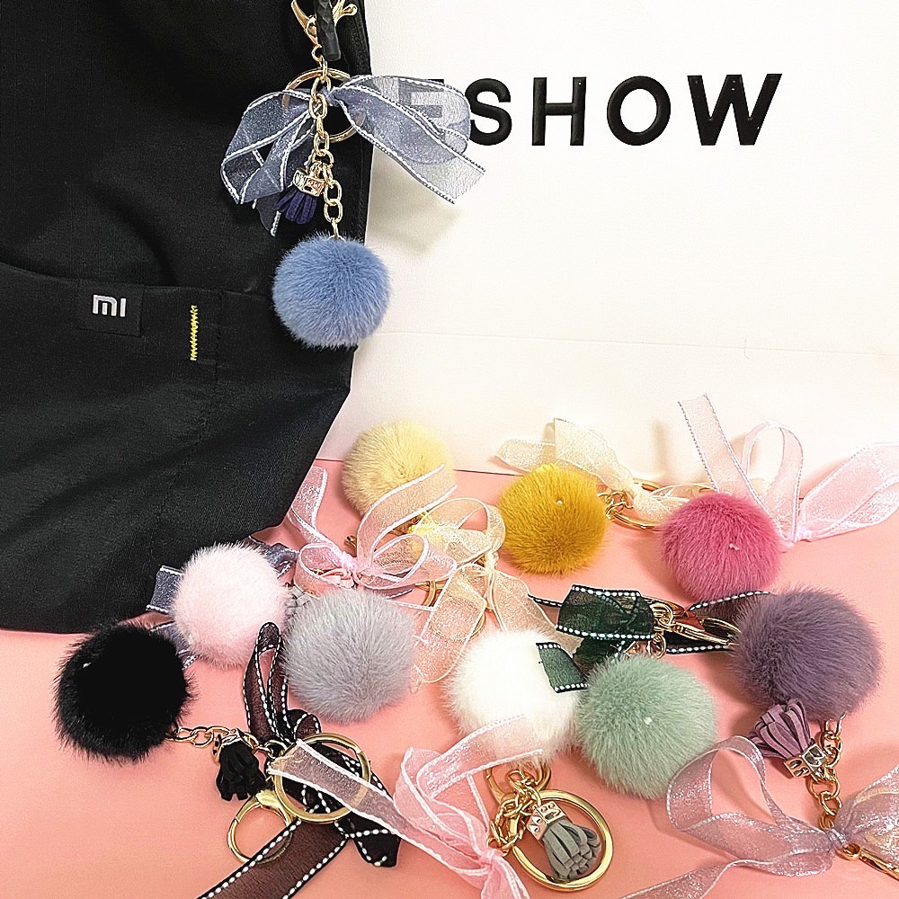 9สี กระเป๋าพวงกุญแจลูกบอล สามารถห้อยกระเป๋าเหรอพวงกุญแจได้  Fashion Key Chain of ball XMQ – โปรปัง