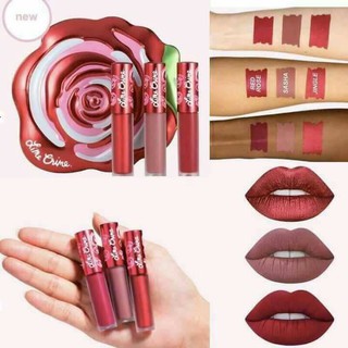 Lime Crime รุ่นจิ้มจุ่ม Velve Tin - Red ในกล่องของขวัญรูปกุหลาบ ของแท้ พร้อมส่ง