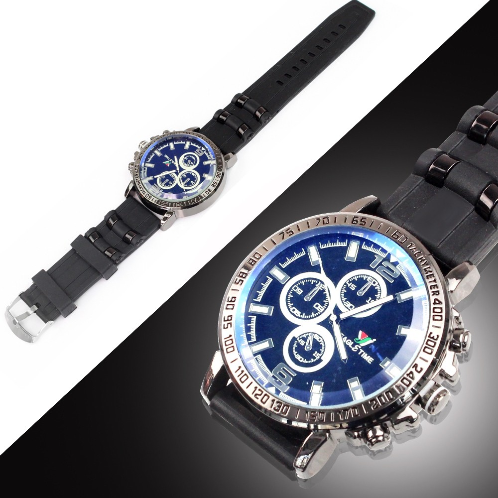 Telecorsa นาฬิกาข้อมือแฟชั่นสำหรับผู้ชาย (สีดำ) 7785 รุ่น Men-chronograph-durable-watch-resist-10m-00e-K2